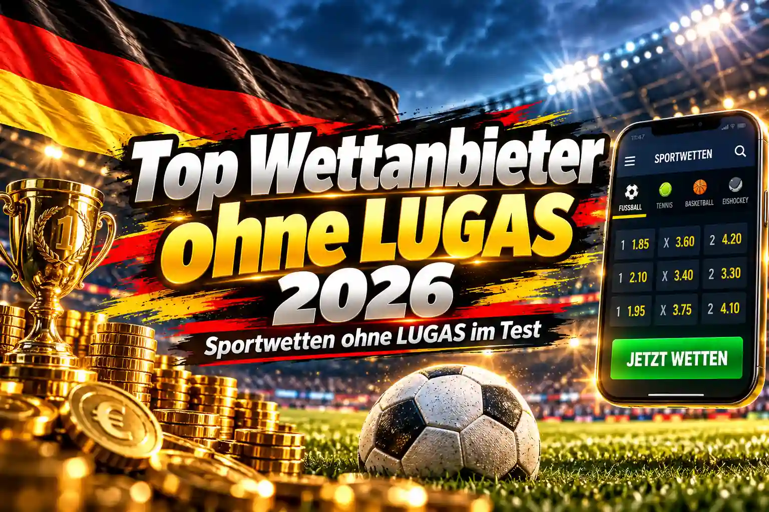 Top Wettanbieter ohne LUGAS 2026 – Vergleich von Sportwetten-Anbietern ohne LUGAS in Deutschland